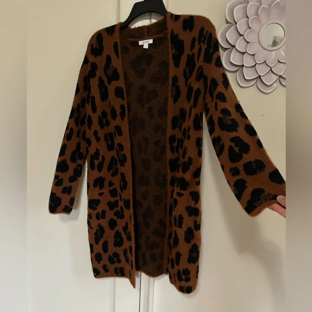Nine West Leopard Print Cardigan - Picture 1 of 5